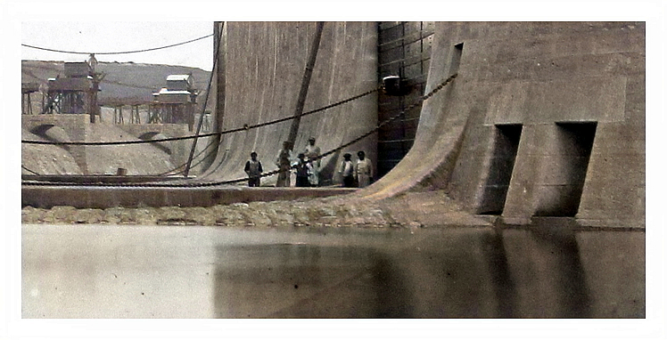 1865 - No 4 - View through the lock shewing the coal tips in the dock. 