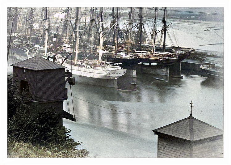 Penarth Dock. - May 24th. 1883. - From the south east end. - No.1 Tip in front. 