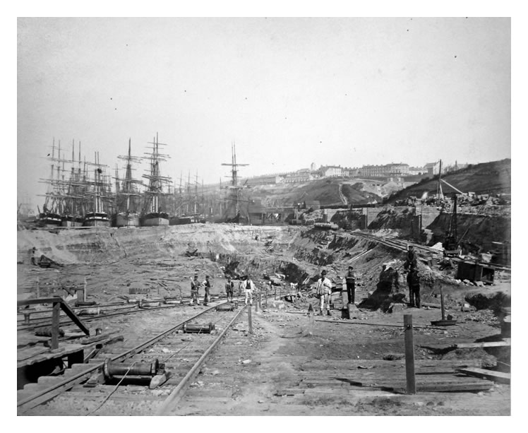 Penarth Dock Extension Works. - June 2nd. 1883 - Showing the position of the 4 new Tips.