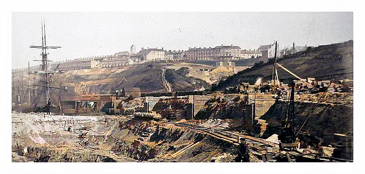Penarth Dock Extension Works. - June 2nd. 1883 - Showing the position of the 4 new Tips.