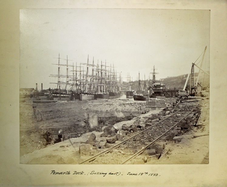 Penarth Dock. - (Looking east) - June 18th.1883. 