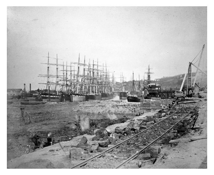 Penarth Dock. - (Looking east) - June 18th.1883. 