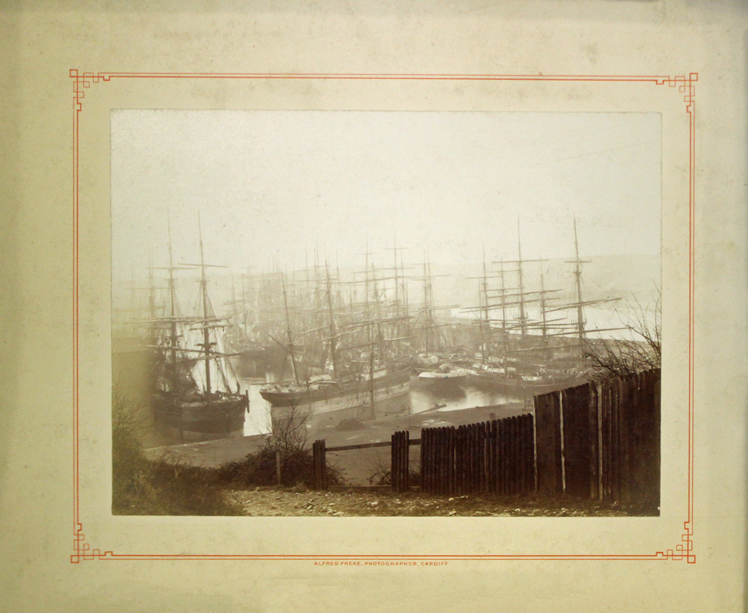 Penarth Dock. - Activity at the Dock - c.1883 - Alfred Freke, Photographer, Cardiff. 