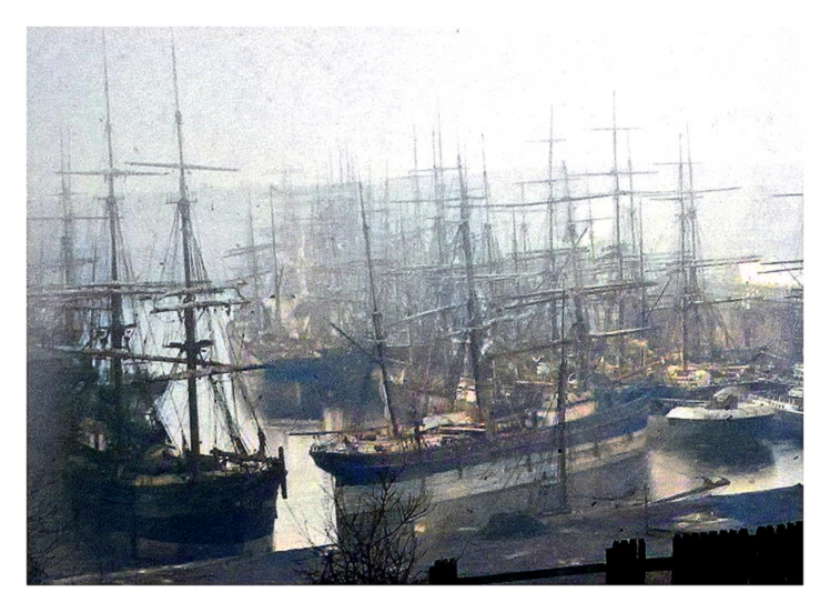 Penarth Dock. - Activity at the Dock - c.1883 - Alfred Freke, Photographer, Cardiff. 