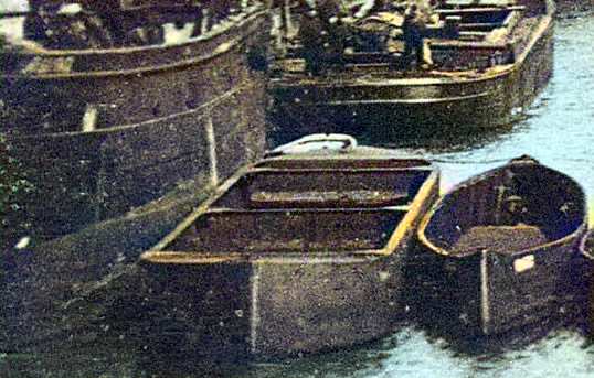 a typical lighter barge at Penarth Dock.