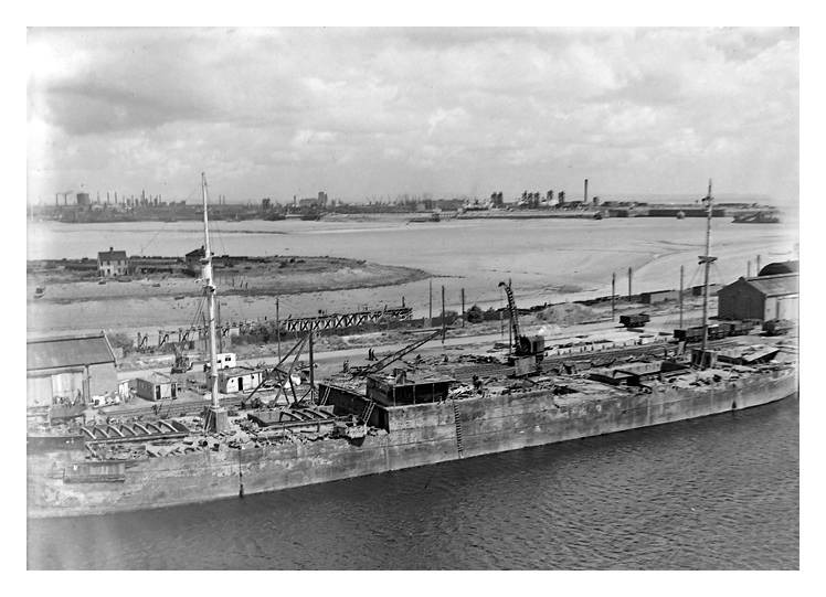 3) Ship breaking adjacent to the yard of the Penarth Ship Building and Shiprepairing Company.