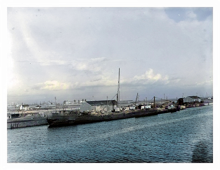 5) - Ship breaking adjacent to the yard of the Penarth Ship Building and Shiprepairing Company.
