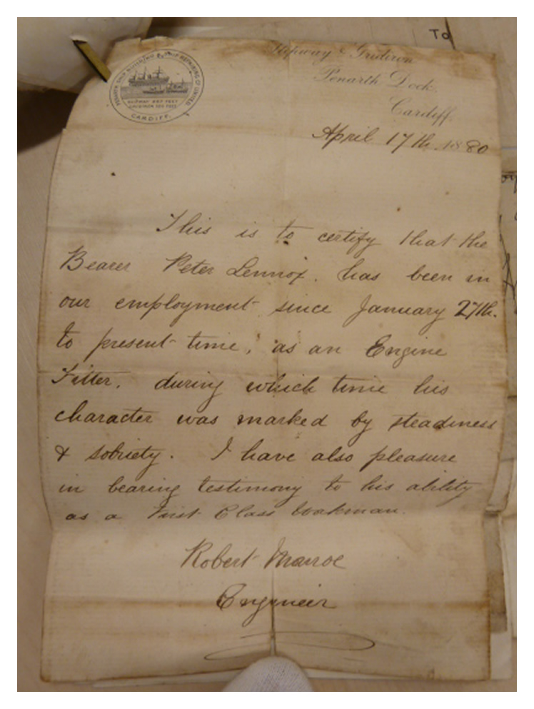 Penarth Ship Building and Shiprepairing Company letterhead 1880.