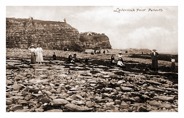Lavernock Point, Penarth - A view of the beach below the point where Marconi made his wireless transmission experiments in 1897.