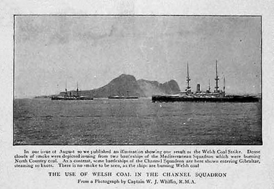 The use of Welsh coal in the channel squadron.