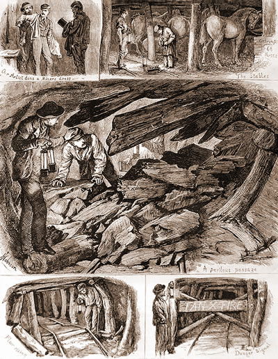South Wales lock out 1875 - down a coal mine