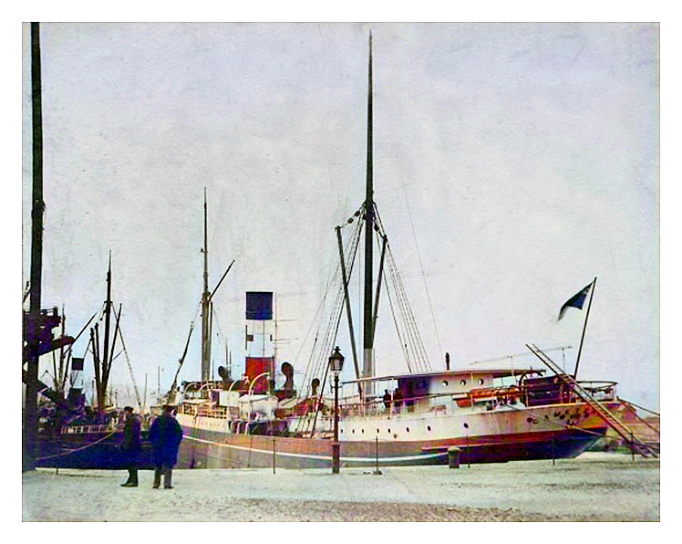 1896 - 'View of Royal Mail steamer " Cametense " waiting for tip at Penarth Dock.' 
