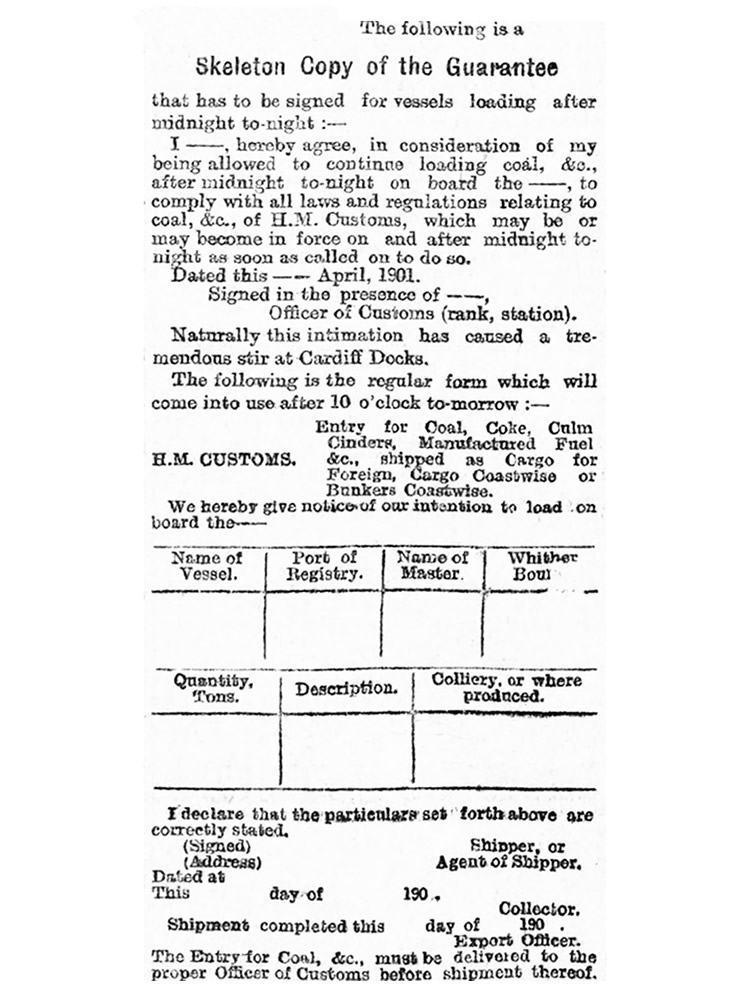 1901 - 'Skeleton Copy of tthe Guarantee' 