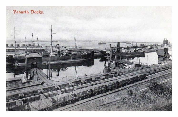 Penarth Dock - I am able to date this postcard photograph to 1899 or early 1900.