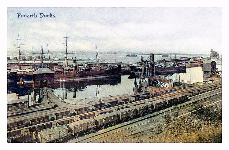 Penarth Dock - I am able to date this postcard photograph to 1899 or early 1900.