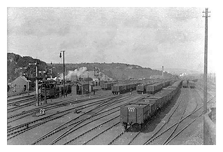 The sidings at Llandough are busy in 1907