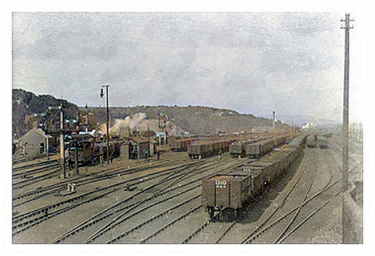 The sidings at Llandough are busy in 1907