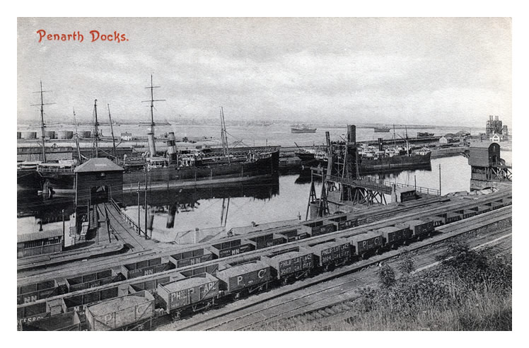 c.1900 - Penarth Dock - Coal wagons unloading at the tips.