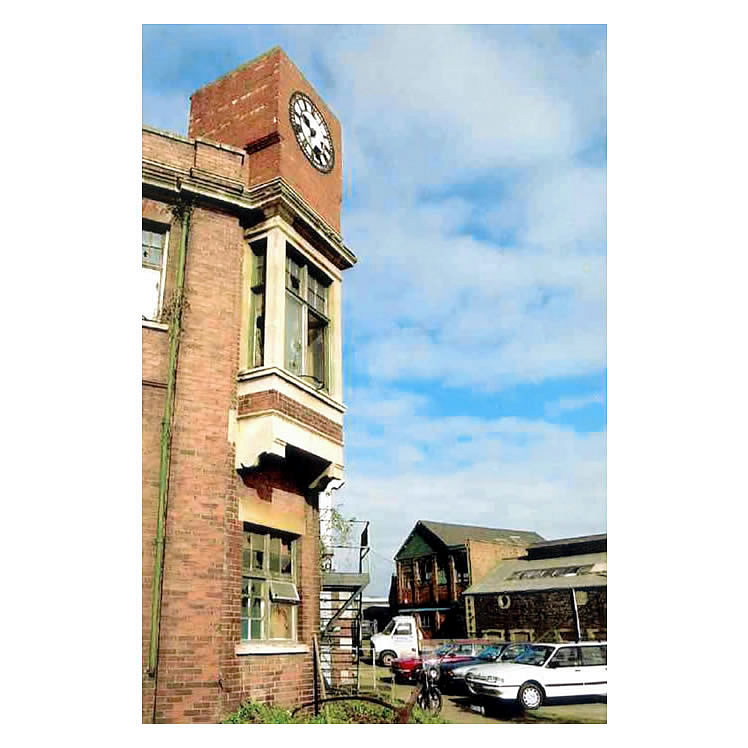 The clock and boardroom window of the Penarth Dock Engineering Co. Ltd.