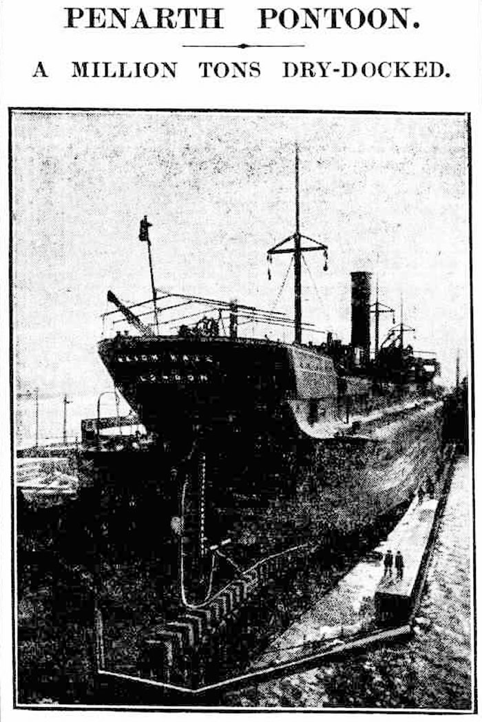 penarth pontoon - a million tons dry-docked