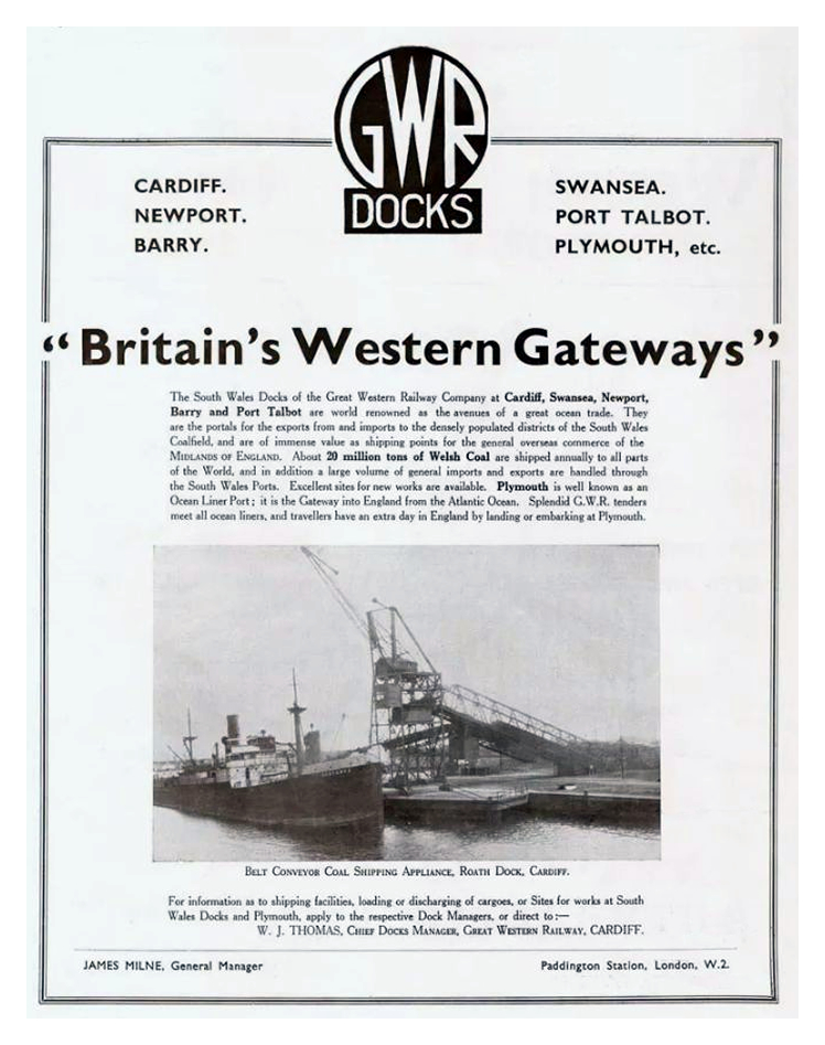 1936 - The G.W.R. Docks at Cardiff - Britain's Western Gateways.