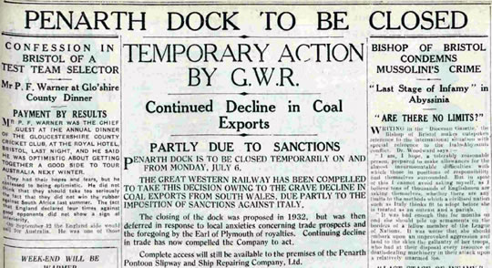 penarth dock closure