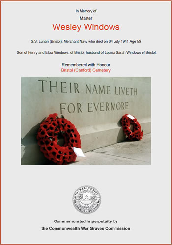 In memory of Wesley Windows