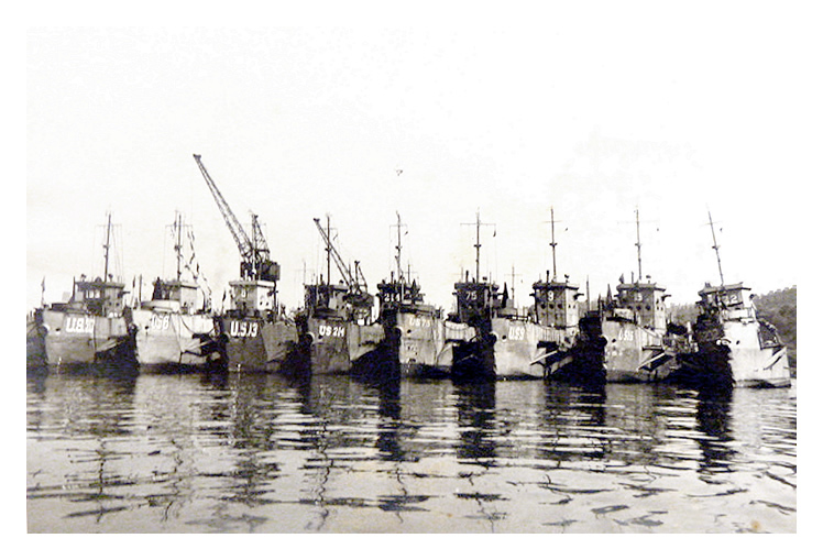1943-4 - LST's moored up across Penarth Dock.