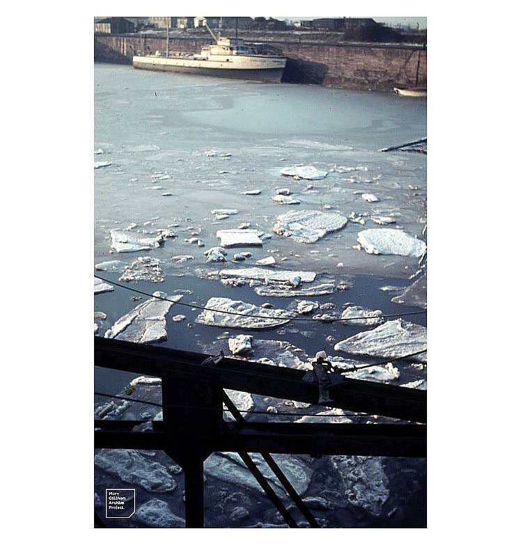 1963 - Penarth Dock Basin in January.