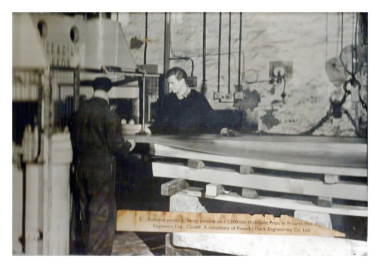 Hydraulic Press at Penarth Heating Engineers Ltd., Cardiff.
