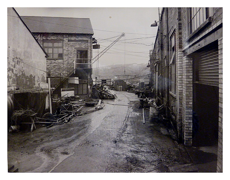 1970's - 80's - A view down the unkempt yard of the Penarth Dock Engineering Company toward the dock. 