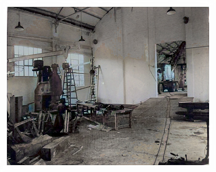 1980's? - A view from the welding shop looking up toward the machine shop.