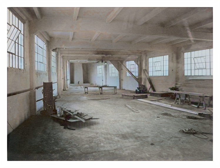 c.1980's - The apprentice shop at the former Penarth Dock Engineering Company Limited works now cleared of all machines and benches.