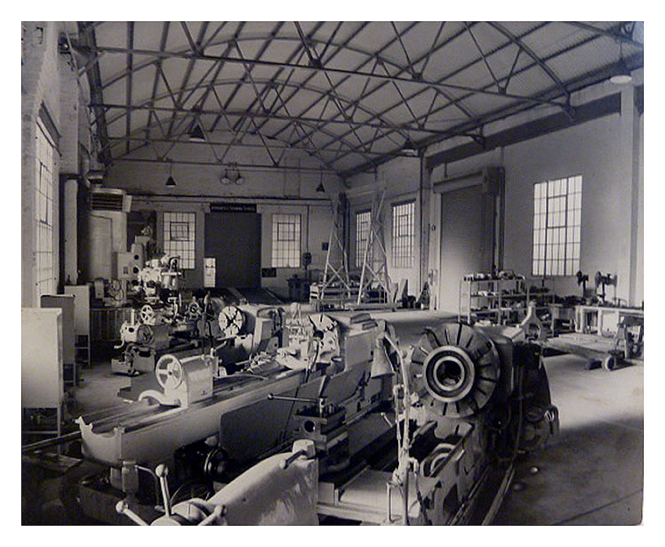 1970's? - The machine shop looking upwards towards the roller shutter door of the apprentice shop.