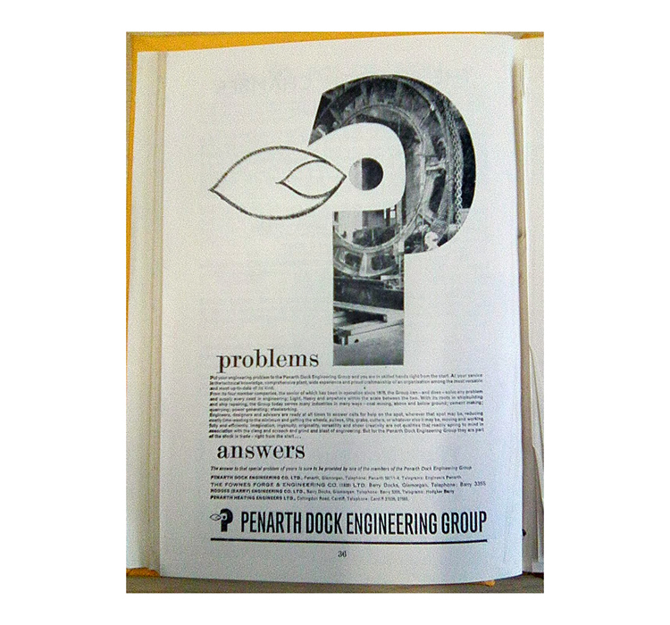 Problems and Answers - Penarth Dock Engineering Group - An advertisement within the local Penarth Holiday Week Program of 15th - 23rd July 1967.