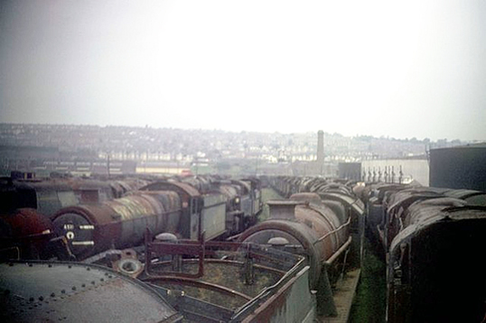 A selection of our steam heritage waiting for destruction at the end of No. 1 Dock, Barry. 