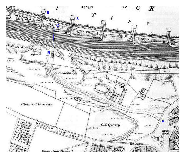 Plan of Penarth Dock showing the 'other' subway location.