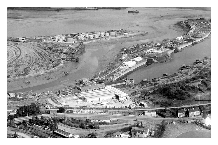 April 1969 - An ariel view of Penarth Dock and the Ely Tidal Harbour.