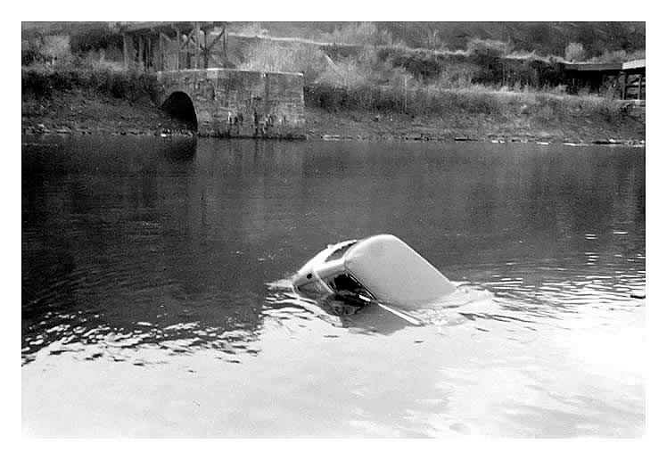 Penarth Dock - A British Mini sinking in the dock!