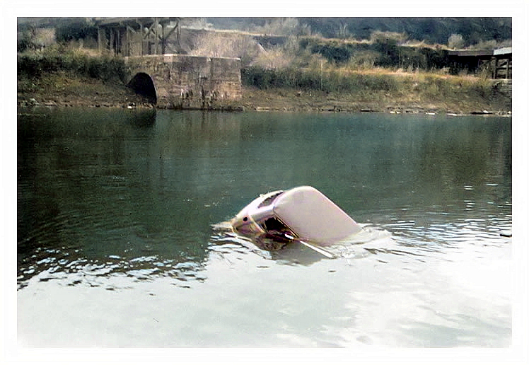Penarth Dock - A British Mini sinking in the dock!