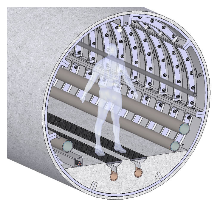 A 3D CAD model of the River Ely subway at Penarth Dock.