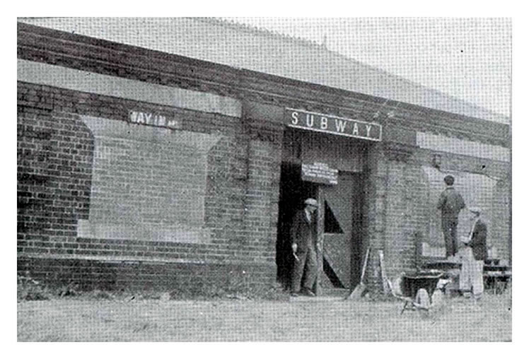 Bricking up the toll house of the River Ely subway on the Penarth Dock side.