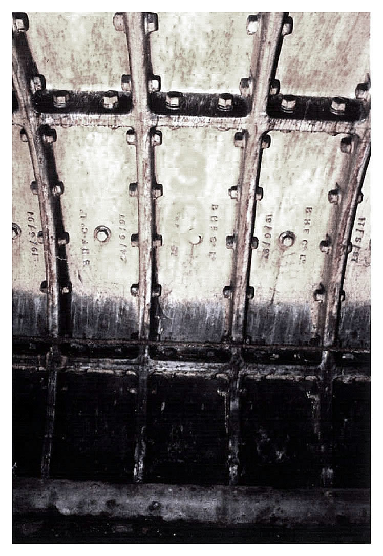 The segments of the River Ely subway wall - Penarth.