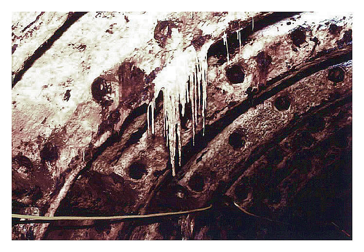 Detail of iron rings - River Ely subway, Penarth.