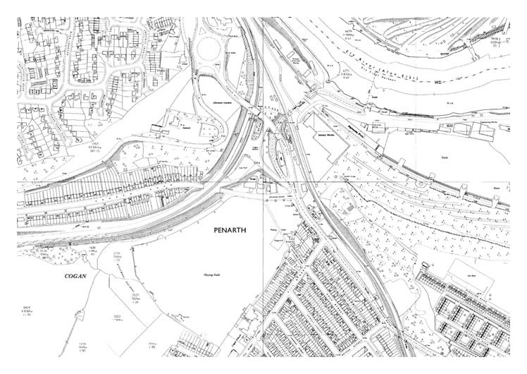 1971 - map Cogan, Penarth