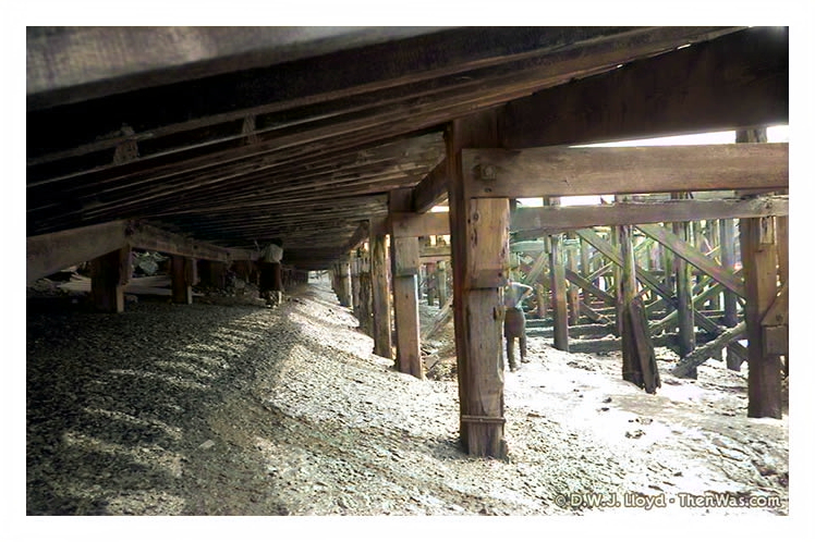 The underneath of the collapsing walkway.