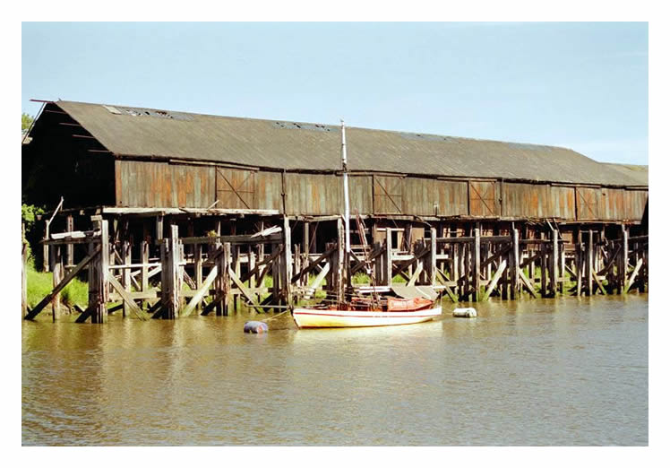 The remains of the Victoria Wharf and the warehouse of the former South Wales Transit Company