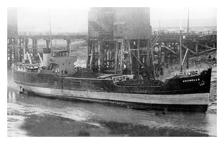 'Hotwells' fully loaded at tip number 3 of the Ely Tidal Harbour, Penarth Dock