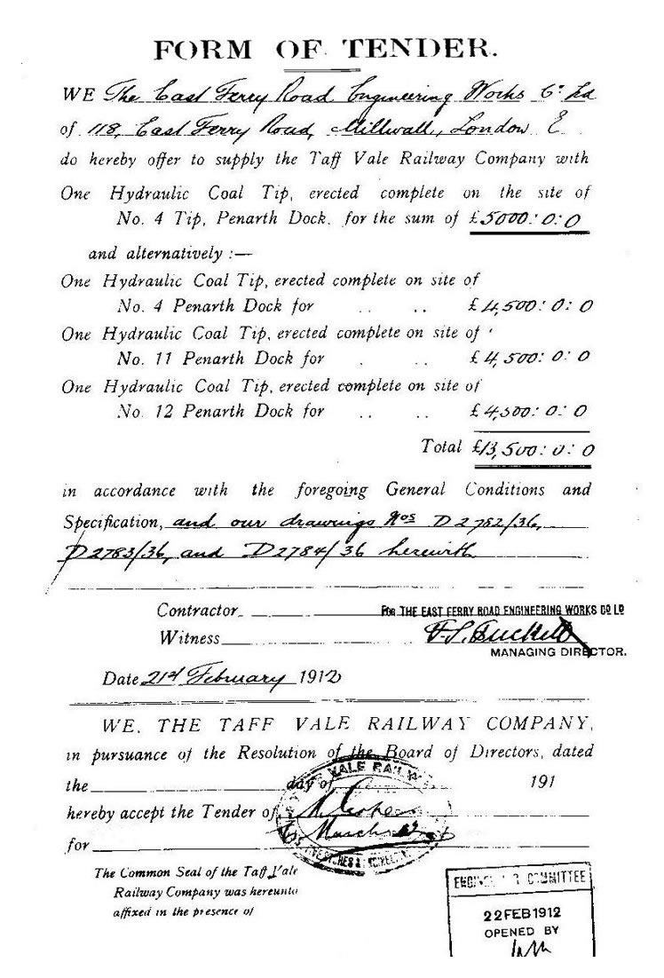 Tender Document for Reconstruction of Three Tips - 1912 