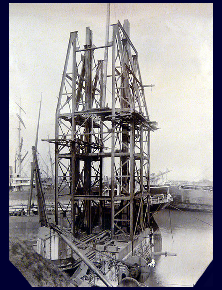 21st April 1912 - No. 5 hydraulic coal hoist under construction at Penarth Dock the work of Tannett Walker Limited. 